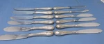 Set 12 Roden Bros. Sterling Fish Knives - "stratford Engraved", Initial "m". Fixed Price $710.00.