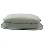 Noritake Crestmont Covered Butter Dish 1/4LB Vtg 6013 Platinum Trim Japan. Fixed Price $34.99.