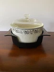 Vintage Nordic Ware Soufflee Casserole Dish 4332 W/ Holder & Glass Lid. Fixed Price $14.99.