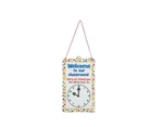 New Magnetic Classroom Door Sign Will Be Back W/ Clock 14.75X8.5 In Teacher Aid. Fixed Price $10.95.
