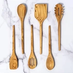 Olive Natural Wood Cooking Utensil Set Of 6 Piece. Fixed Price $98.99.