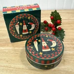 Folk Santa Coaster Set 6 Metal Cork Decorative Tin Up On Rooftop Giftco. Fixed Price $9.95.