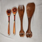 2 Sets Wooden Salad Serving Fork Spoon Baltique Bamboo & Vintage Elephant Nice. Fixed Price $12.27.
