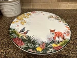 Pottery Barn Fantastical Forest Stoneware 12" Cake Stand Woodland Animals. Fixed Price $69.95.