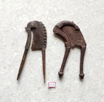 19C Antique Handmade Birds Design Grid Steel Betel Nut Cutter Set Of 2 I836. Fixed Price $175.00.