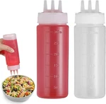 2PCS 3 Hole Squeeze For Sauces Plastic Condiment Bottles Squirt. Fixed Price $8.29.