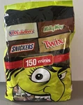 Mars Snickers, Twix, Milky Way, 3 Musketeers Minis Chocolate Candy 150 Pcs 42OZ. Fixed Price $15.00.