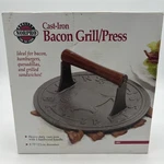 Bacon Press Cast Iron Norpro Smash Burger, Panini, Quesadilla. Fixed Price $15.99.