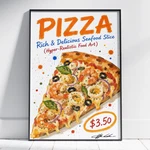 Seafood Pizza Slice Poster - Delicious Italian Art Wall Decor Kitchen Print. Fixed Price $24.20.