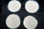 Studio Art Pottery Handmade Glazed Footed Bowls Plates Set Of 4 Marked. Fixed Price $44.99.