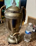 1924 Royal Rochester Antique Silver French Press Coffee Maker. Fixed Price $100.00.
