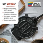 Victoria 8" Cast Iron Tortilla Press, Roti Maker, Flaxseed Oil Seasoned, Black. Fixed Price $49.99.