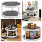 Copco Non-skid 2-TIER Pantry Cabinet Lazy Susan Turntable 12 Inch White/gray. Fixed Price $18.89.