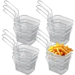 12 Pcs Square Fry Basket Bulk Stainless Steel French Mini, Silver. Fixed Price $35.94.