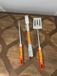 Vtg Retro Kitchen Utensil Set: Floral Chromium Plated Metal Ekco Usa Grill Tools. Fixed Price $47.99.