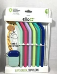 New Ello Live Green Sip Clean 6 Reuseable Silicone Straws 1 Brush Carry Case. Fixed Price $19.99.