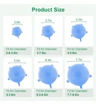 Silicone Stretch Food Storage Container Lids Set Of Blue Round 2.6-7.7IN. Fixed Price $23.00.