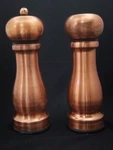 Used Trudeau Copperplate Ceramic Pepper Mill & Salt Shaker. Fixed Price $35.00.
