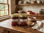 Amish Made Strawberry Rhubarb Jam Non Gmo Vegan All Natural - 9 Oz 2 Jars. Fixed Price $21.95.
