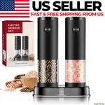Electric Salt And Pepper Grinder Set, Automatic, Adjustable, Gift, 2 Pack. Fixed Price $22.99.