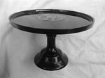 Vintage Arlington Designs Black Lusterware Halloween Pedestal Cake Stand. Fixed Price $58.00.