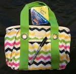New-sachi Insulated Fashion Lunch Tote, Multi Color Chevron-ship Free. Fixed Price $25.00.