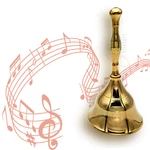 One Polished Brass Hand Bell 5 Inch High For Church Dinner School Reception. Fixed Price $19.86.