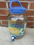 Corelle Coordinates Sunflower Glass Picture Jug Dispenser With Tags 1 Gallon Vtg. Fixed Price $39.95.