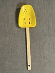 Creuset Yellow Silicone Slotted Spatula Scoop Wooden Handle Clean. Fixed Price $14.99.