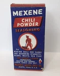 Vintage Mexene Chili Powder Seasoning Empty Box Austin Texas Usa For Display. Fixed Price $19.00.