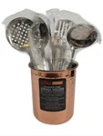 Oggi Prep Stainless Steel Holder Copper Plated With 6 Utensils New. Fixed Price $17.00.