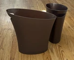 2 Lot Umbra Gl Skinny Polypropylene Open Top Bathroom Garbage Trash Can,bronze. Fixed Price $10.00.