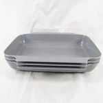 Pampered Chef Coating Trays Set Of Gray #100358 (no Tongs Included) Nesting. Fixed Price $15.29.