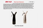 New Low Price 1 Pint Whip Cream Dispenser By Mosa You Pick Color. Fixed Price $44.99.