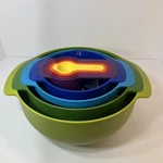 Joseph 40087 9 Nesting Bowls Set With Mixing Measuring Cups Ta. Fixed Price $28.00.