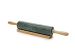 Rolling Pin Base With Wooden Handles For Baking Cake Pastry Marble Green Fox Run. Fixed Price $38.64.