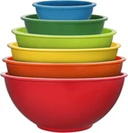 6 Pack Mixing Set Plastic Nesting For Baking Cooking Serving Red. Fixed Price $39.99.