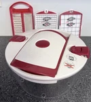 Genius 16-CUP Salad Chef Express Chopper Slicer Grater Open Box. Fixed Price $19.00.