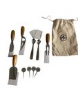 Pampered Chef Cheese & Charcuterie Serving Set - Wood Handles 11 Pieces + Bag. Fixed Price $35.00.