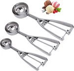 Cookie Scoop Set 3 Sizes Stainless Steel Ice Cream Dough Cupcake Tool. Fixed Price $18.21.