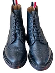 Thom Browne Mens Wingtip Pebble Grain Leather Ankle Boots Size 42 / Us 9 Lace Up. Fixed Price $239.00.