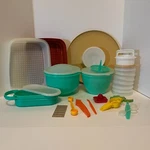 Tupperware Lot, Vtg 6 Pieces & Party Gifts, Large Marinator, Chip Dip Tray ++. Fixed Price $42.00.