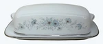 Noritake China Inverness Blue Floral 6716 Covered Butter Dish Japan. Fixed Price $23.20.
