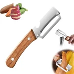 Stainless Steel Fruit Peeler Wooden Handle Paring Knife Planer Sugarcane Househo. Fixed Price $11.99.