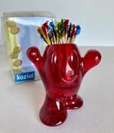 Koziol Anthropomorphic Toothpick Holder Red Acrylic Original Box. Fixed Price $34.99.