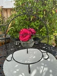 Black & Gold Tone 2 Tier Wrought Iron Pie Cake Serving Stand Lunch Plate 15 Vtg. Fixed Price $24.95.
