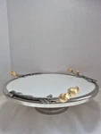 Godfinger Golden Blossom Cake Stand. Silver & Flowers, Pewter India. Fixed Price $70.00.