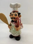The Vintage Ceramic Fat Chef Kitchen Kitsch Utensils Holder. Fixed Price $18.97.