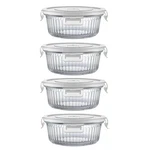 H.jss Wdjs 1.5 Cup Round Glass Food Storage Containers With Lids, 12OZ Small .... Fixed Price $22.03.