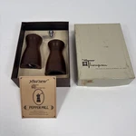 Olde Thompson Wooden Pepper Mill & Salt Shaker Set 3-5/8" New Box Vintage. Fixed Price $24.95.